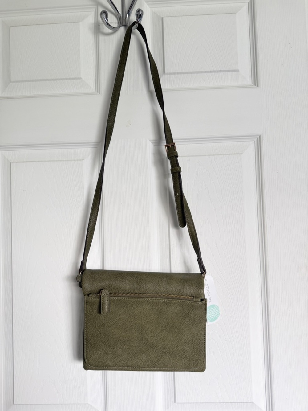 Street Level Olive Green Pebbled Crossbody - Picture 4 of 4